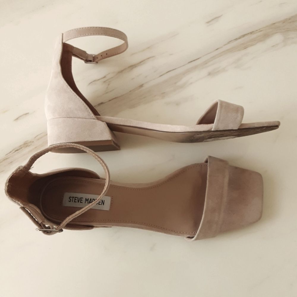 STEVE MADDEN IRENNE SUEDE BLOCK HEEL ANKLE SANDAL SZ 10 - Picture 8 of 8